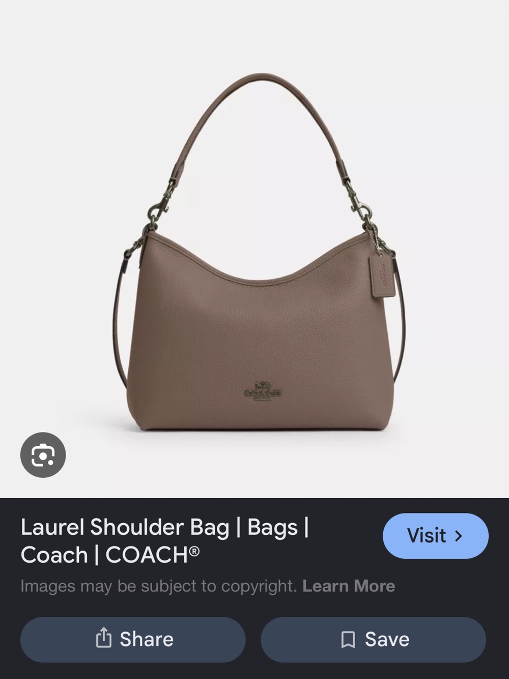 Coach Laurel Shoulder Bag in Taupe Brown